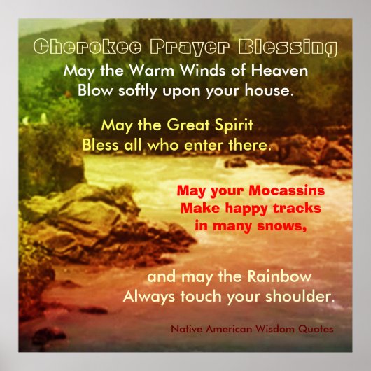 Zitate amerikanischer Native-Weisheit Poster (Vorne)