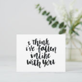 Zitate aus der Liebe: Ich glaube, ich bin dir gege Postkarte (Stehend Vorderseite)