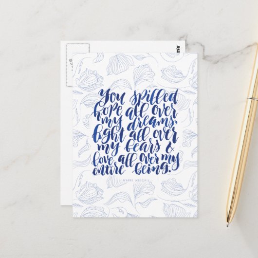 Zitate aus der Liebe: Sie haben die Hoffnung über Postkarte (Vorderseite/Rückseite Beispiel)