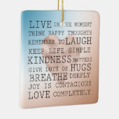 Zitate blaubraunes blaues Schwarz Herz Keramikornament (Rechts)