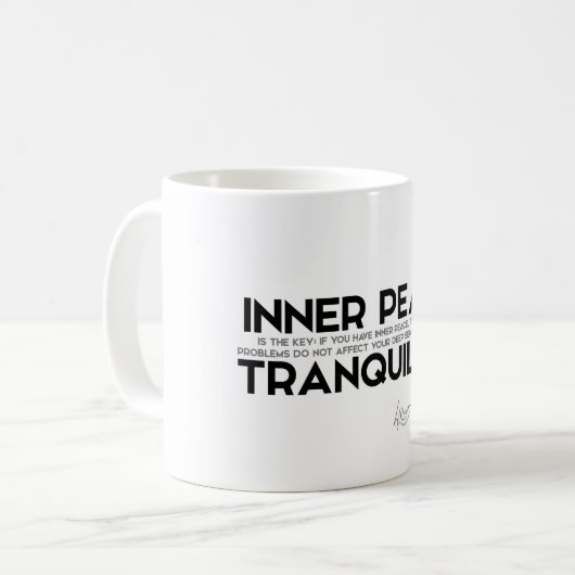 ZITATE: Dalai Lama - innerer Frieden Kaffeetasse (Vorderseite Links)