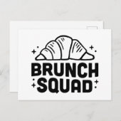 Zitate der Croissant-Liebhaber von Brunch-Quadrate Postkarte (Vorne/Hinten)