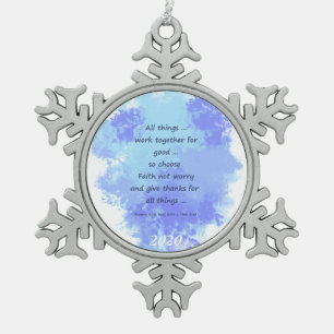 Zitate der Inspirationsbibliotheken Schneeflocken Zinn-Ornament
