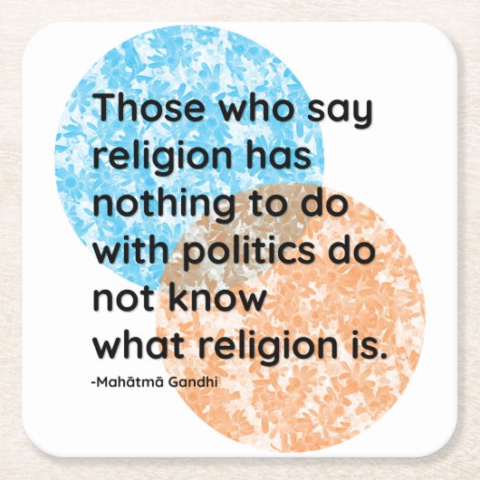 Zitate der Mahatma Gandhi-Politik Religion Rechteckiger Pappuntersetzer (Vorderseite)