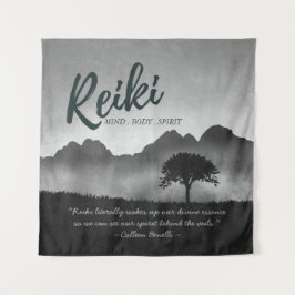 Zitate der Yoga-Mediationslehrer von B&W Reiki Mas Wandteppich