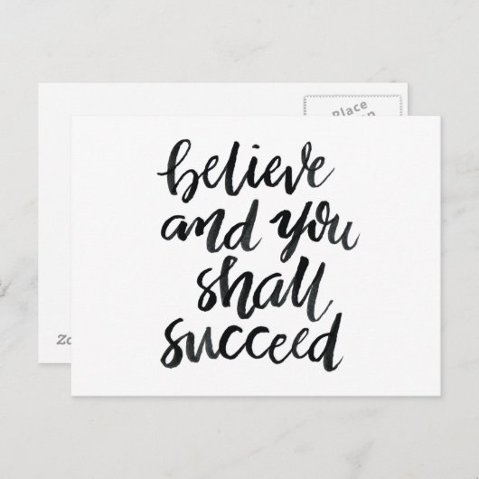 Zitate: Glauben und Sie werden erfolgreich sein Postkarte (Vorne/Hinten)