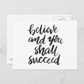 Zitate: Glauben und Sie werden erfolgreich sein Postkarte (Vorne/Hinten)