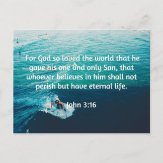 Zitate Gottes: John 3:16 — "Für Gott hat die Welt Postkarte