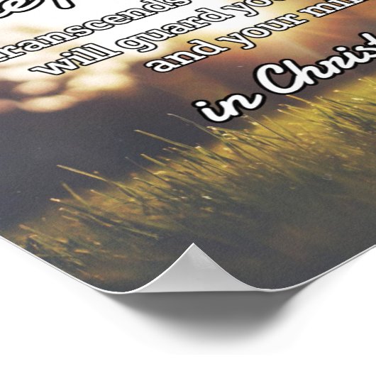 Zitate Gottes: Phil 4:7 — "Friede Gottes" Poster (Ecke)