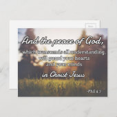 Zitate Gottes: Phil 4:7 — "Friede Gottes" Postkarte (Vorne/Hinten)