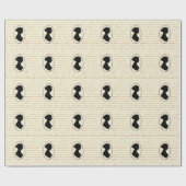 Zitate Janes Austen und Silhouette-Porträt Geschenkpapier (Flach)