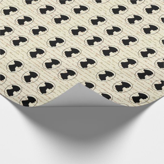 Zitate Janes Austen und Silhouette-Porträt klein Geschenkpapier (Ecke)