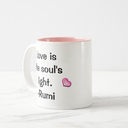Zitate: Liebe ist-Rumi Tasse (Vorderseite Links)