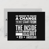 Zitate mit Bedeutung auf Postkarte (Vorne/Hinten)