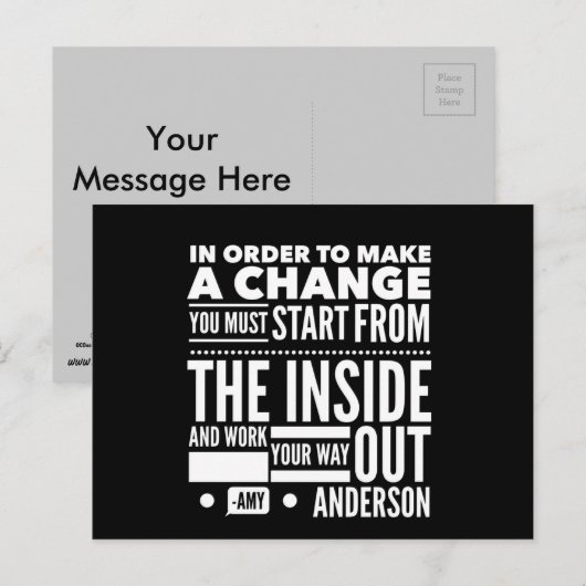 Zitate mit Bedeutung auf Postkarte (Vorne/Hinten)