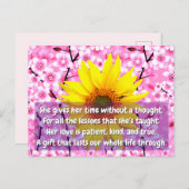 Zitate / Nachricht / Gedicht | Floral Liebe Mama P Postkarte (Vorne/Hinten)