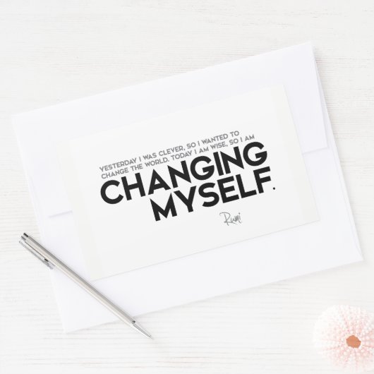 ZITATE: Rumi: Ändern Rechteckiger Aufkleber (Umschlag)