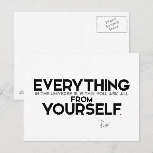 ZITATE: Rumi: Innerhalb Sie Postkarte (Vorne/Hinten)