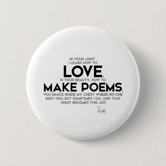 ZITATE: Rumi: Lernen Sie wie zur Liebe Button (Vorderseite)