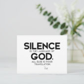 ZITATE: Rumi: Ruhe: Sprache des Gottes Postkarte (Stehend Vorderseite)