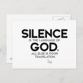 ZITATE: Rumi: Ruhe: Sprache des Gottes Postkarte (Vorne/Hinten)