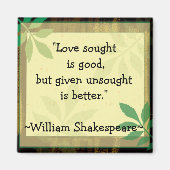 Zitate Shakespeare|Liebe Magnet (Vorne)