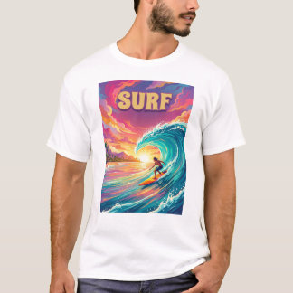 Zitate surfen surfen farbenfroher Stil Design T-Shirt