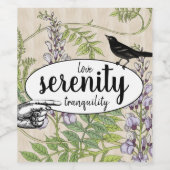 Zitate Typografie Natur Vögel Blütenblüte Weinetikett (Einzelnes Label)