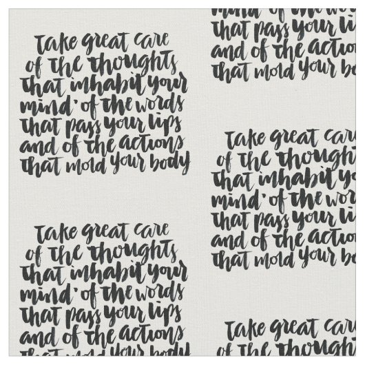 Zitate über das Leben: Kümmern Sie sich großes um Stoff (Nahaufnahme)