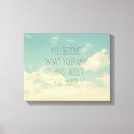 Zitate über Geist, Himmel und Wolken, Vintag Leinwanddruck