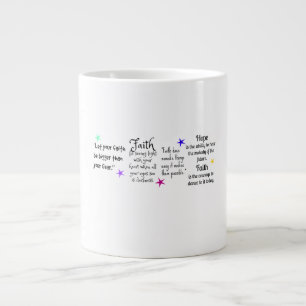Zitate über Glauben und Hoffnung Jumbo-Tasse