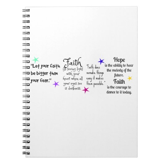 Zitate über Glauben und Hoffnung Notizblock (Vorderseite)
