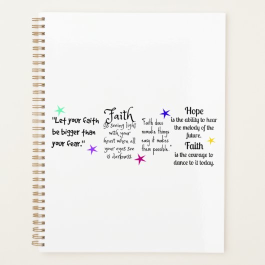 Zitate über Glauben und Hoffnung Planer (Vorderseite)