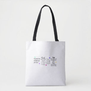 Zitate über Glauben und Hoffnung Tasche