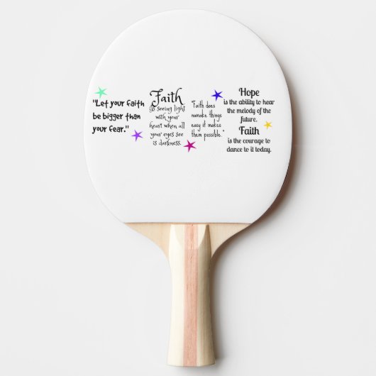 Zitate über Glauben und Hoffnung Tischtennis Schläger (Vorderseite)