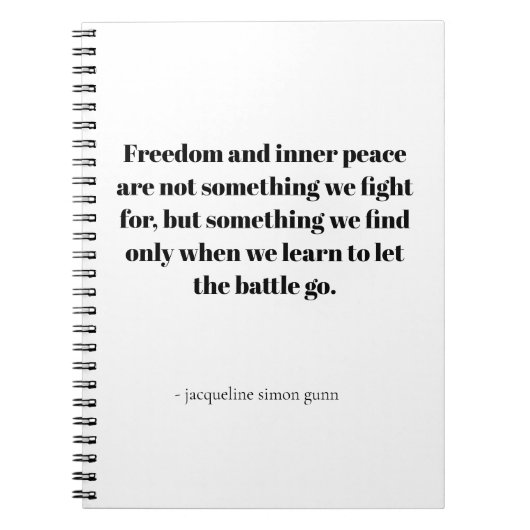 Zitate über inneren Frieden Notizblock (Vorderseite)