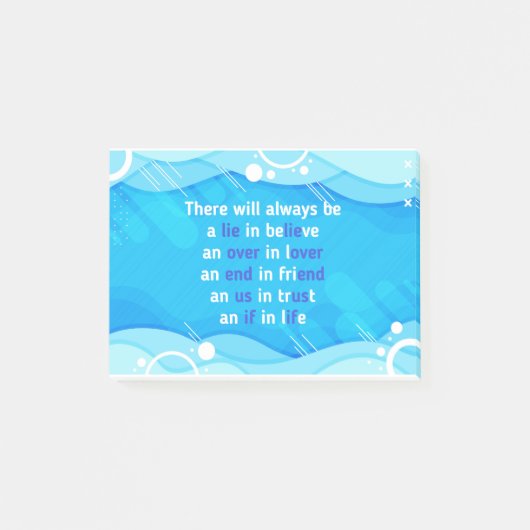 Zitate über Liebe, Leben und Freundschaft Post-it Klebezettel (Vorderseite)