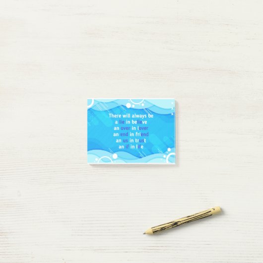 Zitate über Liebe, Leben und Freundschaft Post-it Klebezettel (Auf Schreibtisch)