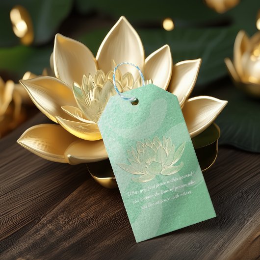 Zitate von Green Gold Lotus Yoga Meditation Instru Geschenkanhänger