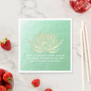 Zitate von Green Gold Lotus Yoga Meditation Instru Serviette