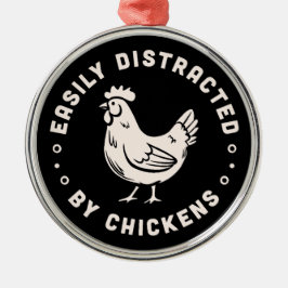 Zitate von Hühnern, die von Hühnern leicht abgelen Ornament Aus Metall