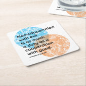 Zitate von Mahatma Gandhi zur Nichtkooperation Rechteckiger Pappuntersetzer (angewinkelt)