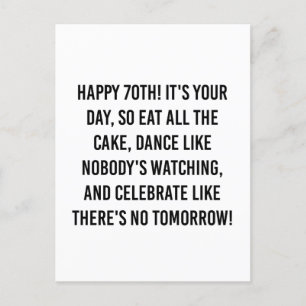 Zitate zum 70. Geburtstag Postkarte