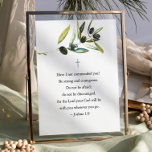 Zitate zum Poster Olive Branch<br><div class="desc">Ermunterung und Glauben in irgendeinen Raum mit diesem wunderschön gestalteten inspirierenden Poster, das den bestärkenden Bibelvers von Joshua 1:9 enthält: "Habe ich dir nicht geboten? Sei stark und mutig! Fürchte dich nicht; lass dich nicht entmutigen, denn der Herr, dein Gott wird bei dir sein, wohin du auch gehst." Gerahmt mit...</div>