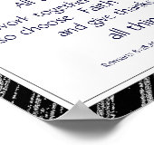 Zitate zur Förderung von schwarzen grauen Bibelbib Poster (Ecke)