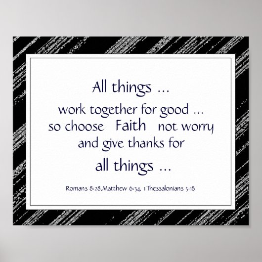 Zitate zur Förderung von schwarzen grauen Bibelbib Poster (Vorne)