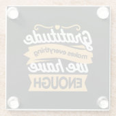 Zitate zur InspirationsDankbarkeit Glasuntersetzer (Rückseite)