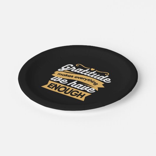 Zitate zur InspirationsDankbarkeit Pappteller (Schrägansicht)