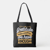 Zitate zur InspirationsDankbarkeit Tasche (Rückseite)