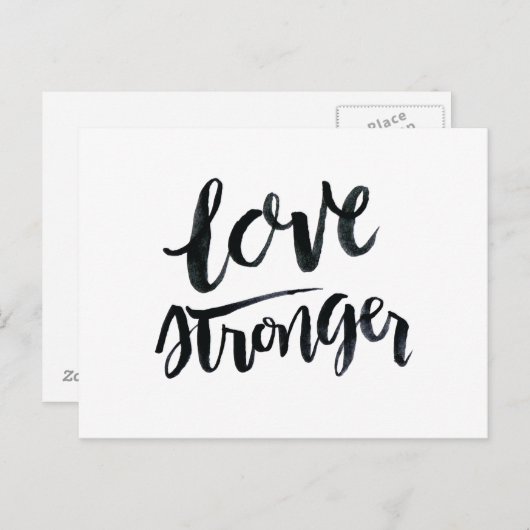 Zitate zur Liebe: Liebe stärker Postkarte (Vorne/Hinten)